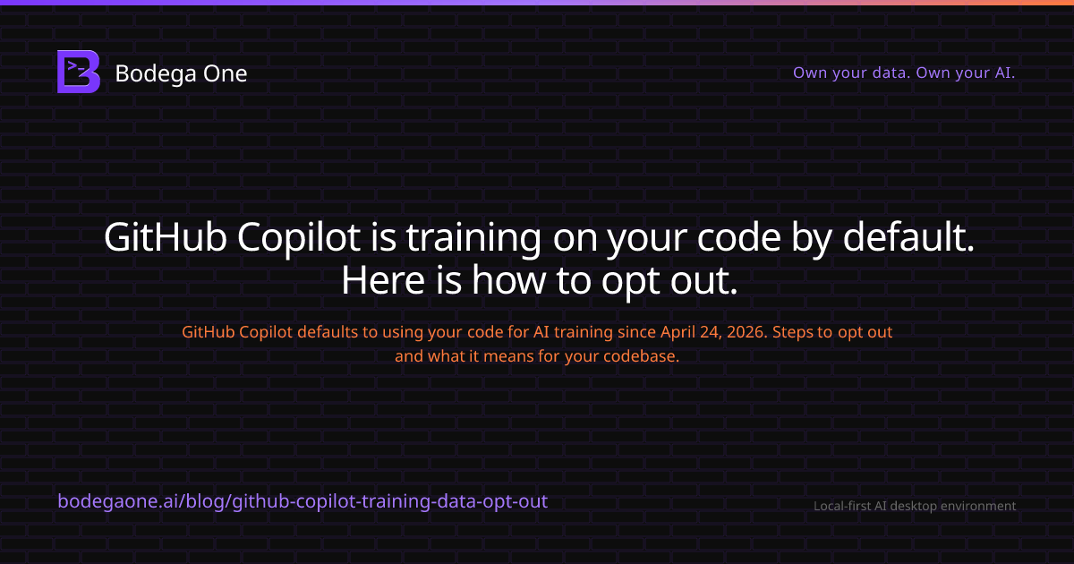 GitHub Copilot trains on your code: how to opt out